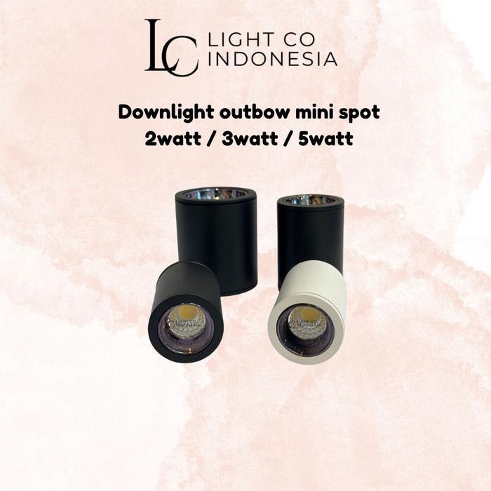 Mini Downlight Outbow / downlight mini cabinet interior / Downlight outbow mini spot - Putih, 2w
