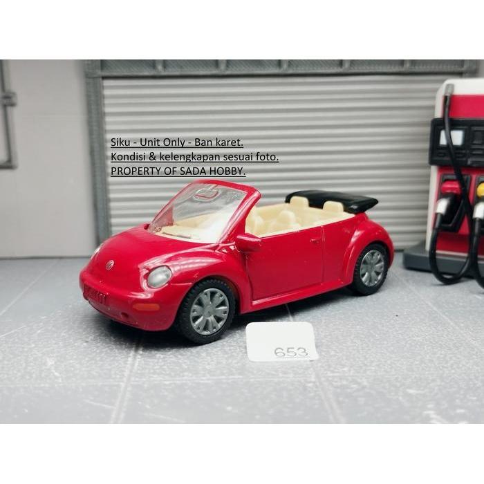 VW Volkswagen New Beetle Cabriolet Merah Siku Diecast Miniatur