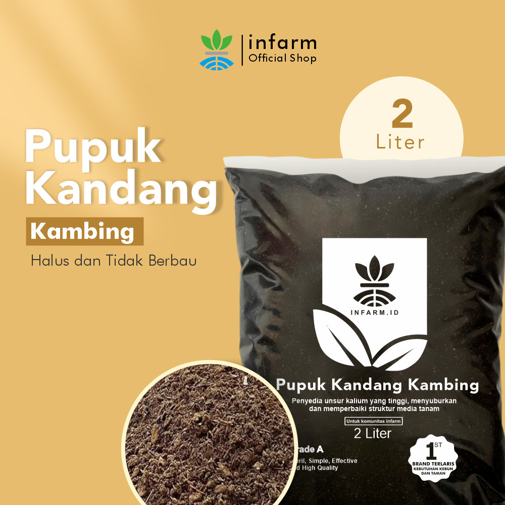 KAYUAN - Pupuk Kandang Kohe Kambing Organik 2L, Kohe Kambing 2 Liter Kualitas Super Premium