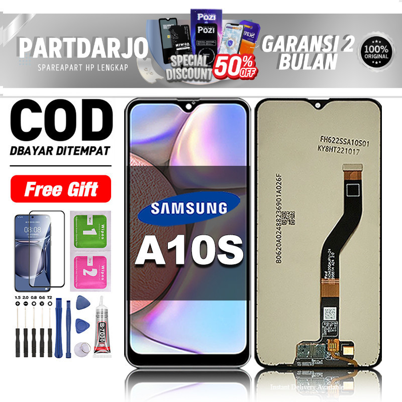 LCD Samsung A10S Fullset hp layar Touchscreen untuk Glass Touch Screen Digitizer COD -original free 