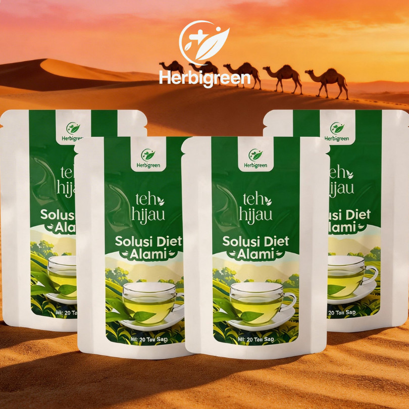 HERBIGREEN Slimming Pro Original | Solusi Membantu Mengurangi Lemak Tubuh Teh Hijau Diet Pelangsing 