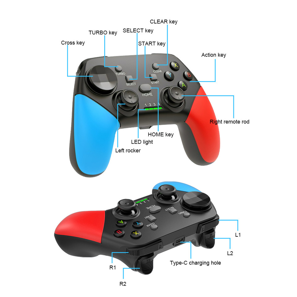 Bluetooth-compatible Gamepad for Android Mobile Cell Phone Game Controller For Minecraft Genshin Pub
