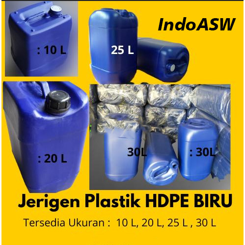 Jerigen 100% Baru / dirigen / jerrycan / 20 / 25 / 30 L Liter / Kg - Biru 10 L