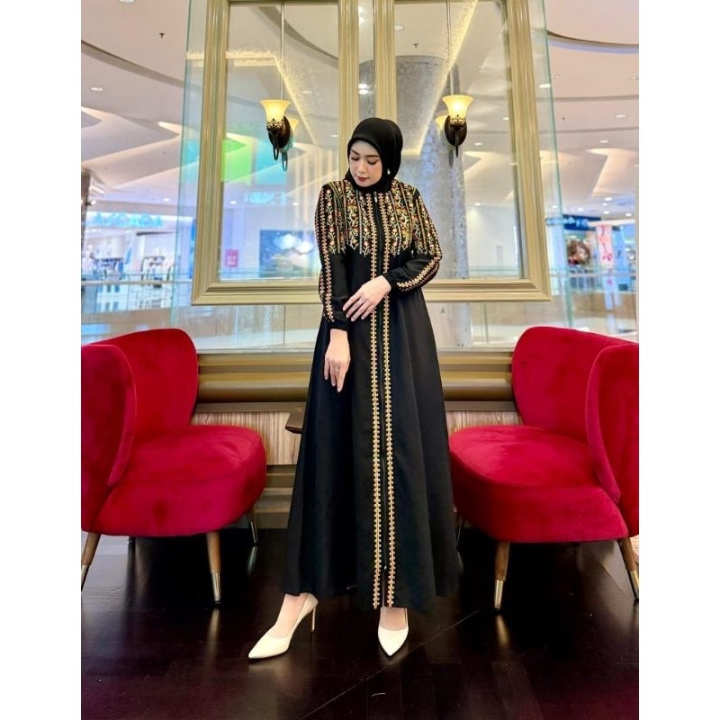 Gamis Kayla Bordir Fursan Silk Premium Original