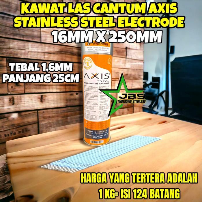(1 KG) KAWAT LAS CANTUM STAINLESS AXIS ELECTRODE 1,6x250MM / 2x300MM E-308 - AXIS_1.6X250MM_1KG