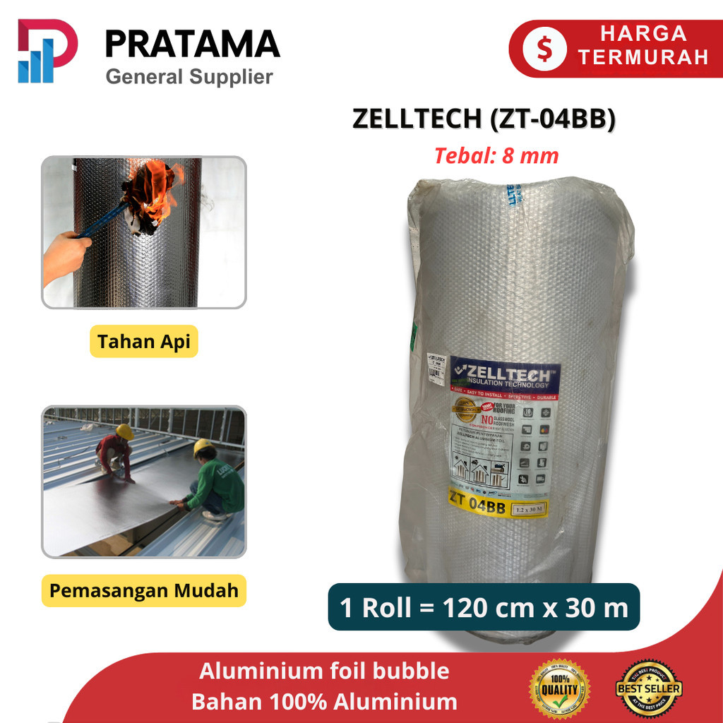 Zelltech ZT-04BB 8mm Aluminium Foil  Bubble insulation Peredam Panas