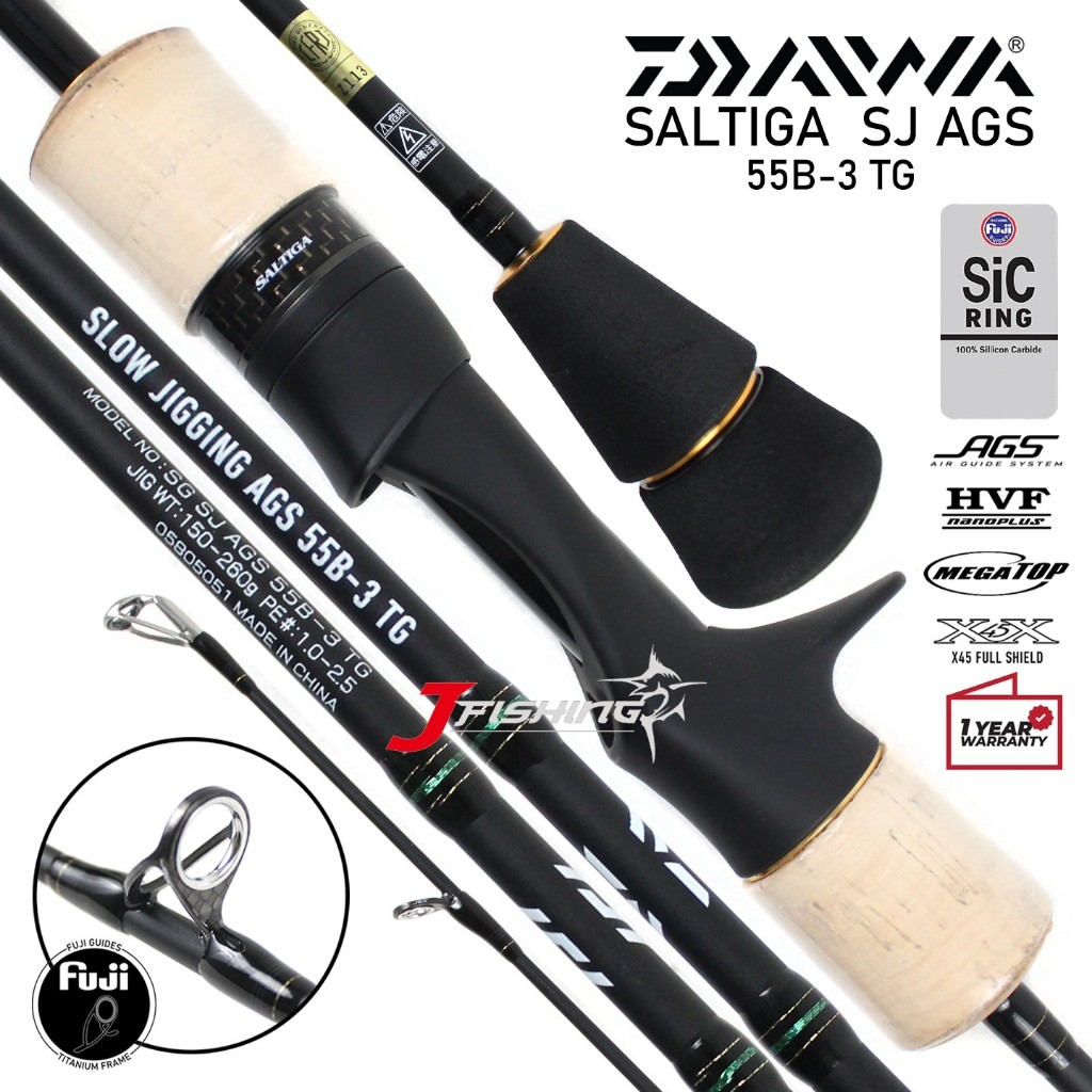 Joran DAIWA SALTIGA SLOW JIGGING AGS 55B-3 55B-4 TG | 165 CM | Jigging | 1 Section | Resmi | Distrib