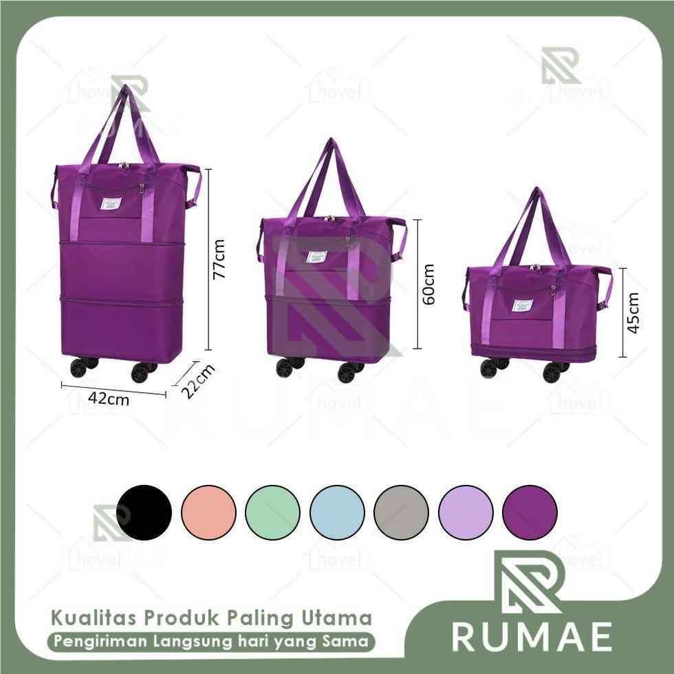 RUMAE Tas Mudik Jumbo Dengan Roda Travel Bag Besar Trolley Duffel Bag Waterproof Kapasitas Besar Unt