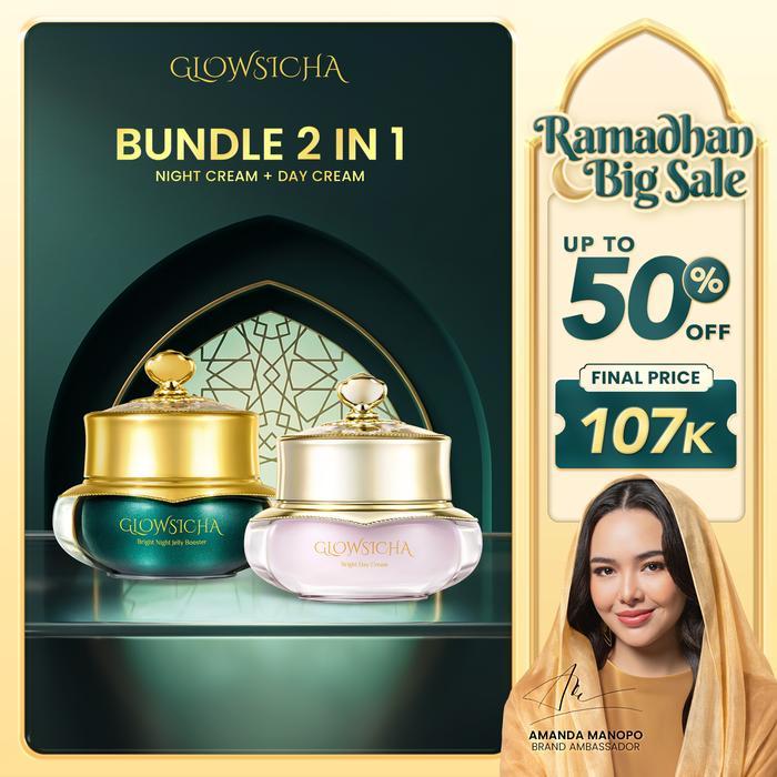 Beauty Up [BPOM] Glowsicha Bundle 2in1 Bright Day Cream + Night Cream Jelly Booster - Paket Lengkap 