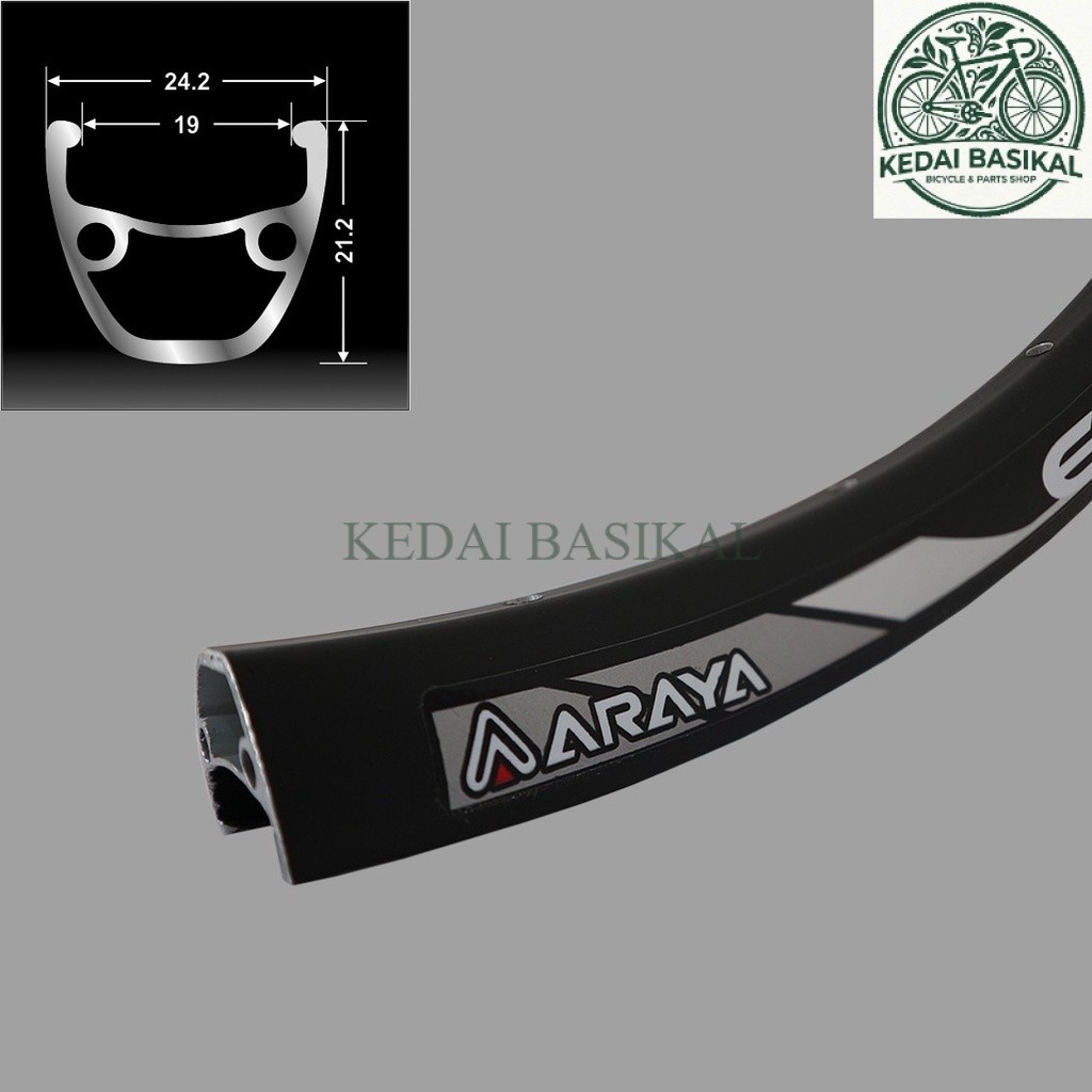 [KEDAI BASIKAL] Velg / Rim Sepeda Gunung / MTB 26 / 27.5 Araya 650B Lubang 32 / 36 Alloy Double Wall