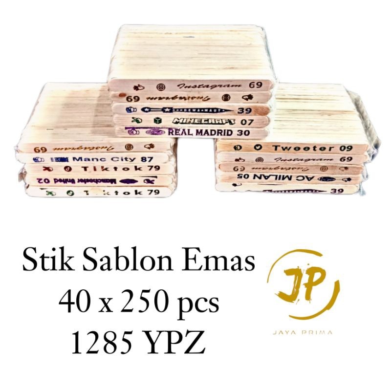 MAINAN ANAK STIK SABLON EMAS  /STIK SABLON BIASA ISI -+240 PCS ( YANG EMAS 10PCS)