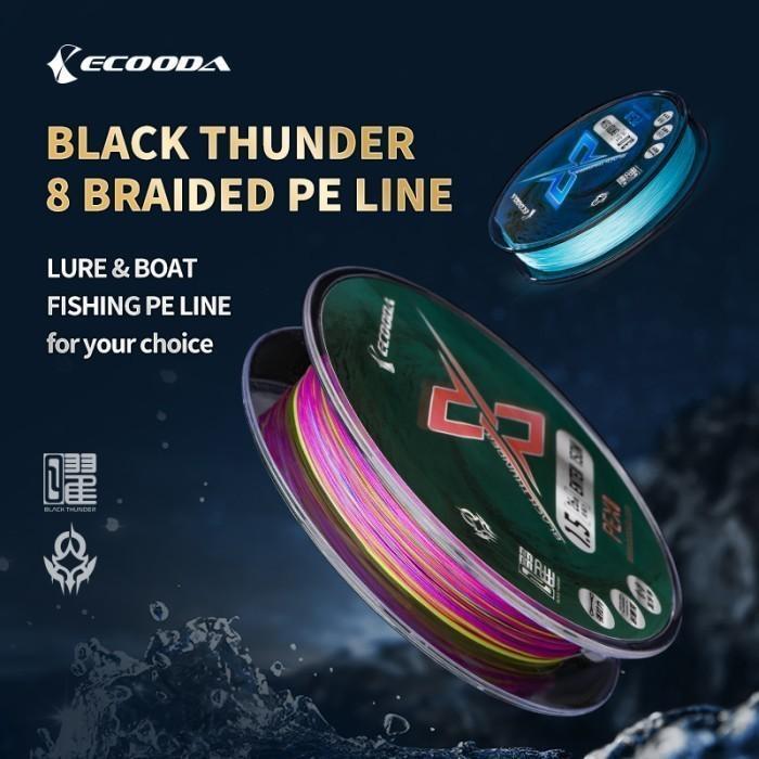 Ecooda Senar PE X8 / 8 Braided Black Thunder II Boat Fishing Line Speed Sinking Kuat SP162 - 1.0#_15