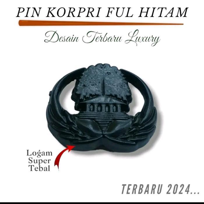 PIN KORPRI HITAM | PIN LENCANA KORPRI 3D PREMIUM EXCLUSIVE  SERPUH EMAS