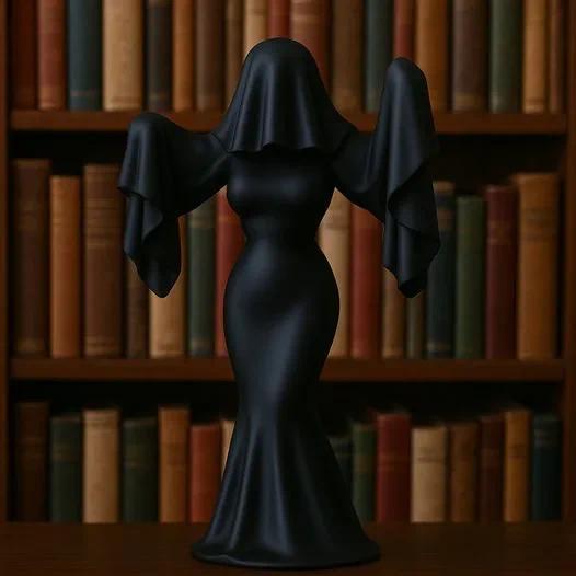 Halloween Creative Ghost Lady Desktop Ornament,The Veiled Lady- Gothic Ghost Figurine,for Home Decor