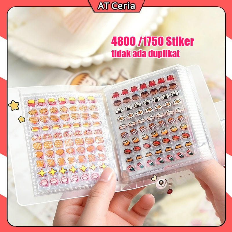 1750/4800 Stiker Lucu Kartun Mini/Sticker Hologram Laser/Stiker Aesthetic Pack/Photocard Kpop Decor 