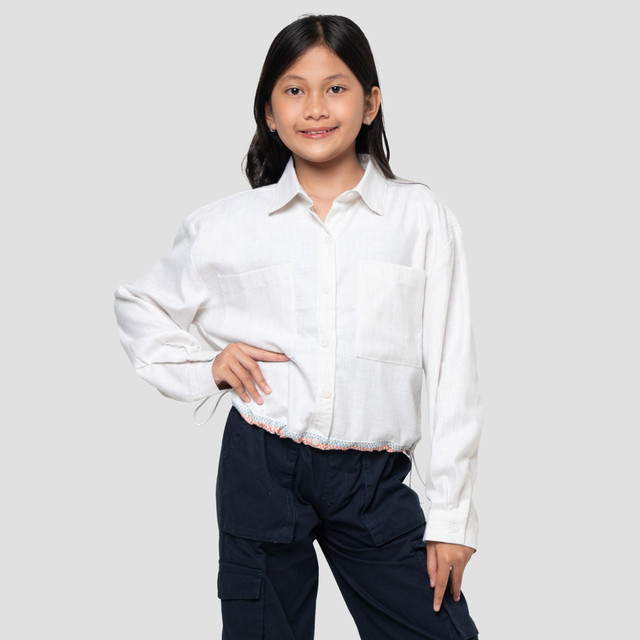 Nevada Stopper Motif Garis Kemeja Anak Perempuan 123492909