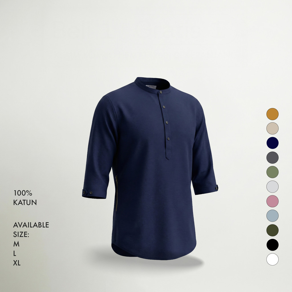 LETTI Baju Koko Kurta Lengan ¾ | Koko Jubah Muslim Kurta Pakistan Pria Lengan ¾ - Zayn