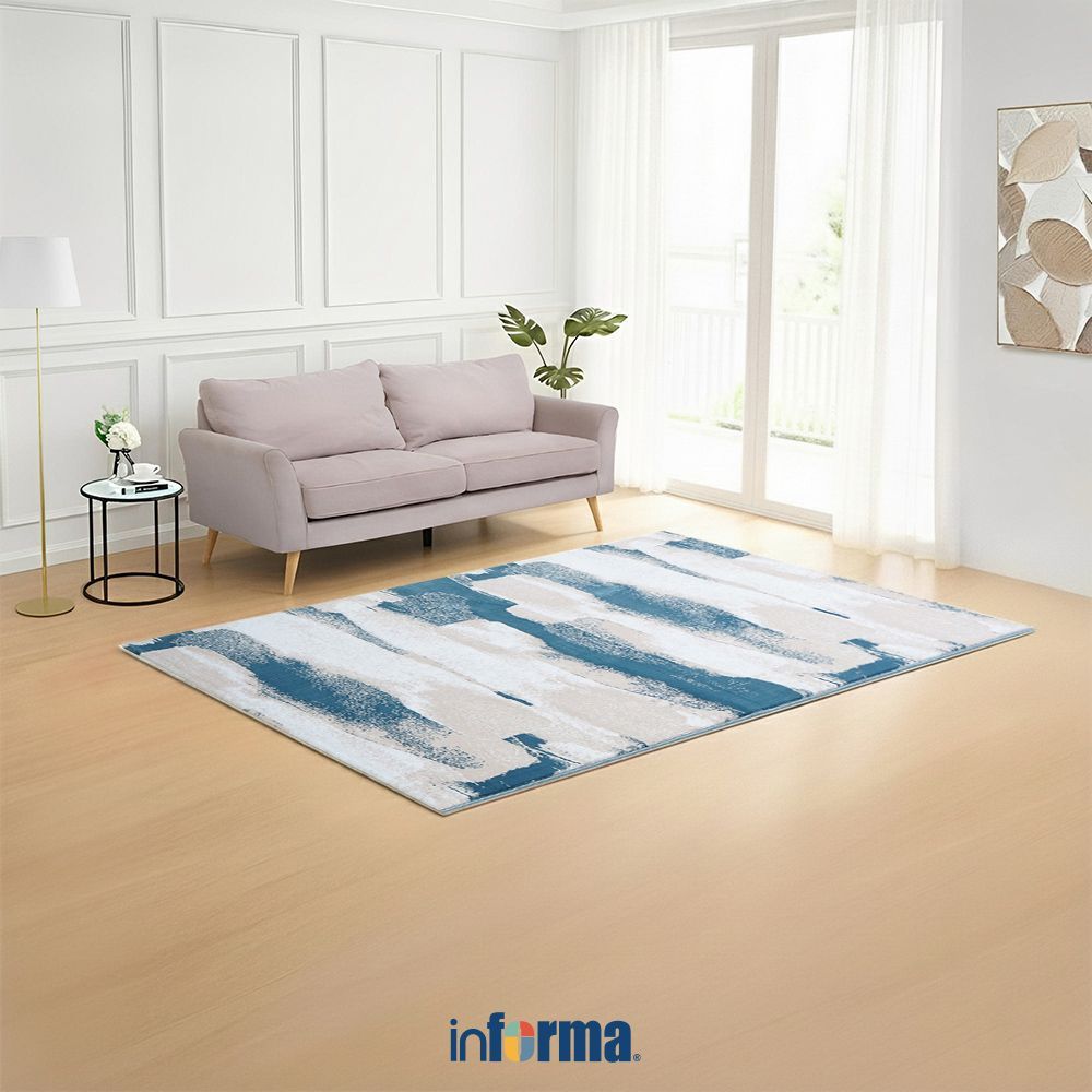 Informa Genesis Karpet 28235 - Biru Turquoise Alas Lantai Dekoratif Rug Permadani Karpet Rumah