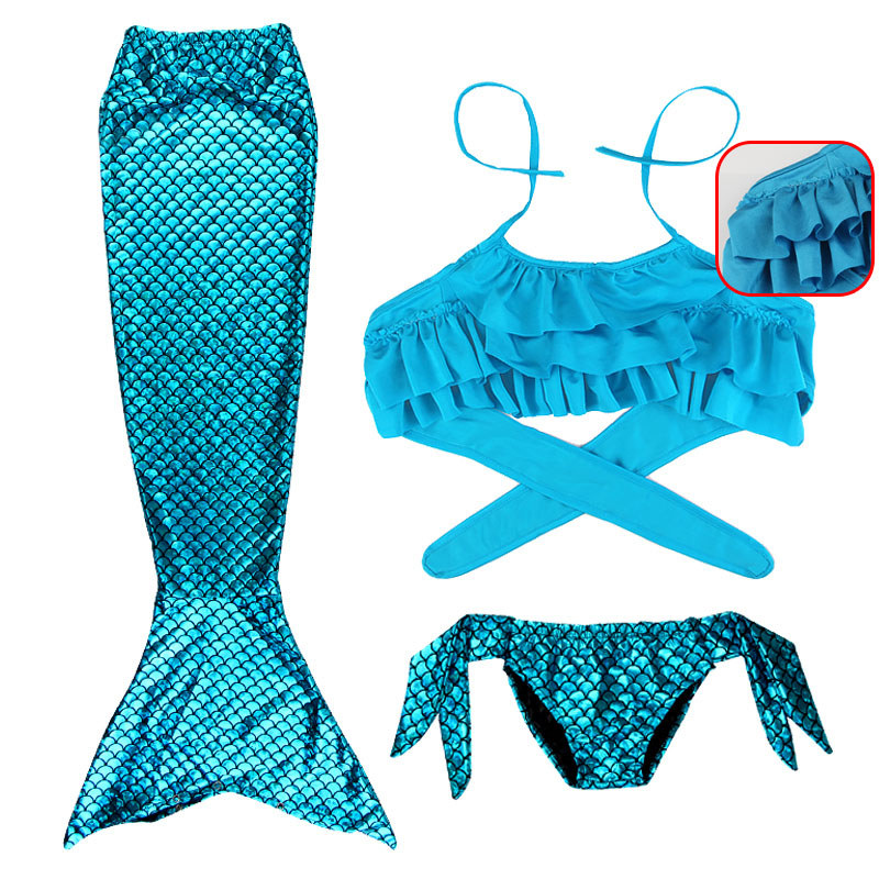 Mermaid Costume Children Bikini Bathing Suit Kids Quick Drying Mermaid Tails Sparkle Mermaid Swimsui