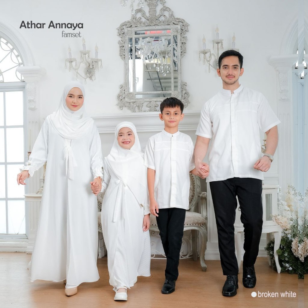 BUPESHOP RISKIRICH Athar Annaya Broken White Sarimbit Keluarga 2026 Lebaran Premium