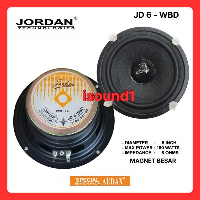 SPEAKER JORDAN AUDAX 6 INCH WOOFER JD 6 WBD 150 WATT MAGNET BESAR GINAL