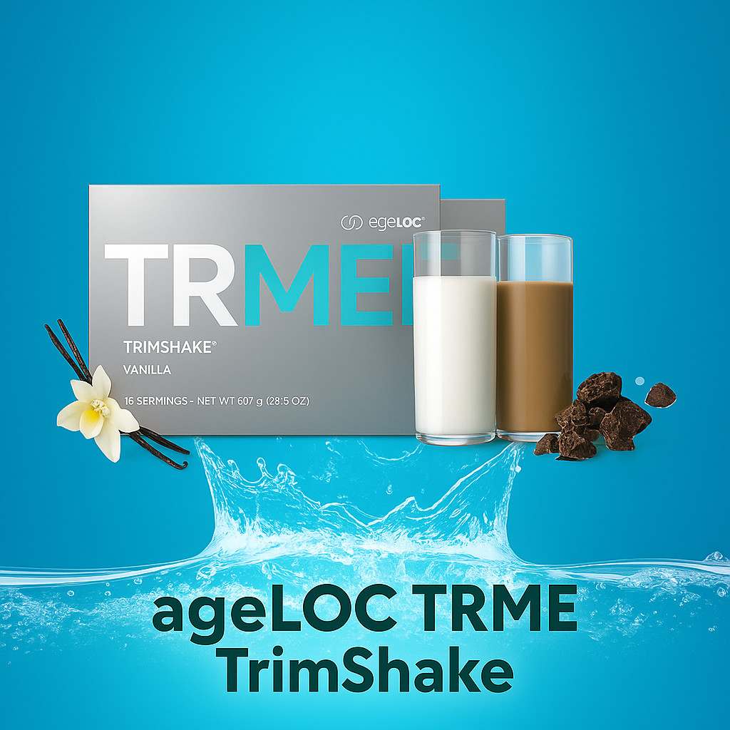 ageLOCC® TRMEe® TrimShake NUS SkinReady 3 Rasa Vanila , Coklat, Mocha Susu Protein Penahan Lapar Die