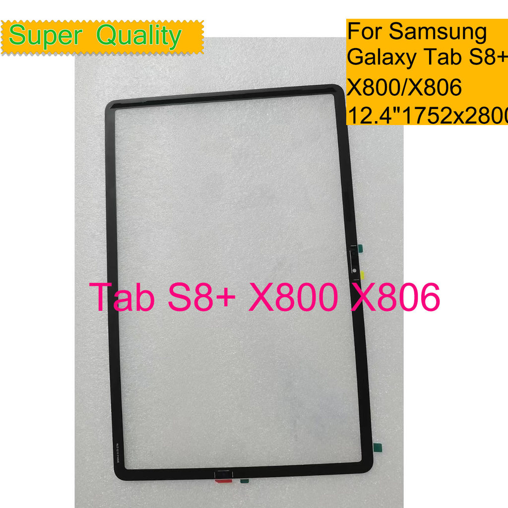 For Samsung Galaxy Tab S8+ X800 Tou Screen Panel Tablet S8 Plus 5G X806 Front Outer LCD Glass Lens W