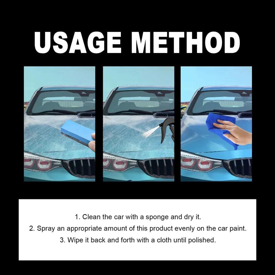 100ML Quick Ceramic Coating Nano Spray Kit High Protection Car Coating Wax Polishing Spray 3-in-1 Fa