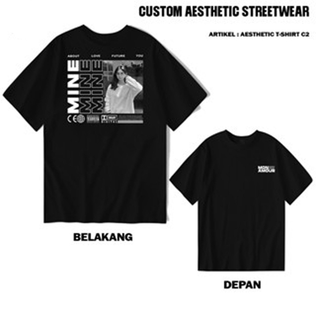 Kaos Custom Foto Aesthetic / Kaos Sablon Satuan / Kaos Sablon Digital DTF / Kaos Viral Tiktok / Baju