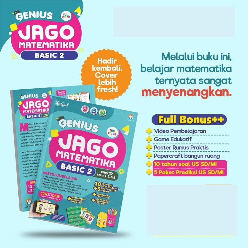 ziyadbooks official genius jago matematika anak belajar berhitung calistung kelas 1 sd tk lengkap