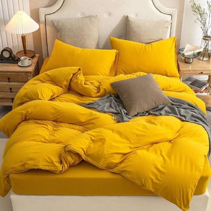 PROMO  Klakklik Sprei Bedcover Set Polos Satu Warna Bahan Polymicro Adem Mudah Dicuci Ukuran Queen &