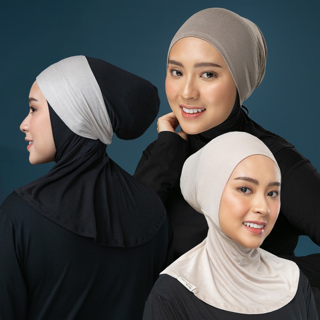 Lozy Hijab - Inner Hijab Series Lozy x Bianca (Bandana, Tali Belakang, Ninja Neck Ciput Viscose Rayo