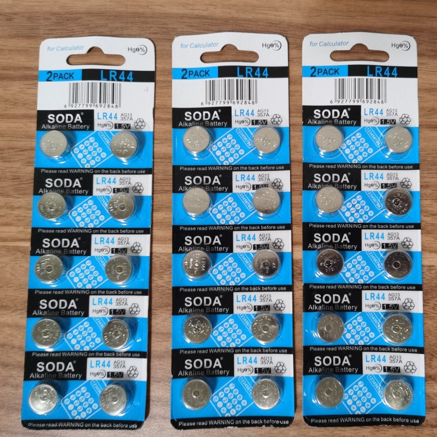 [AB] 1 PACK BATRE LR44 SODA / BATRE LR44 ORIGINAL / BATRE LR44H /BATRE TERMOMETER
