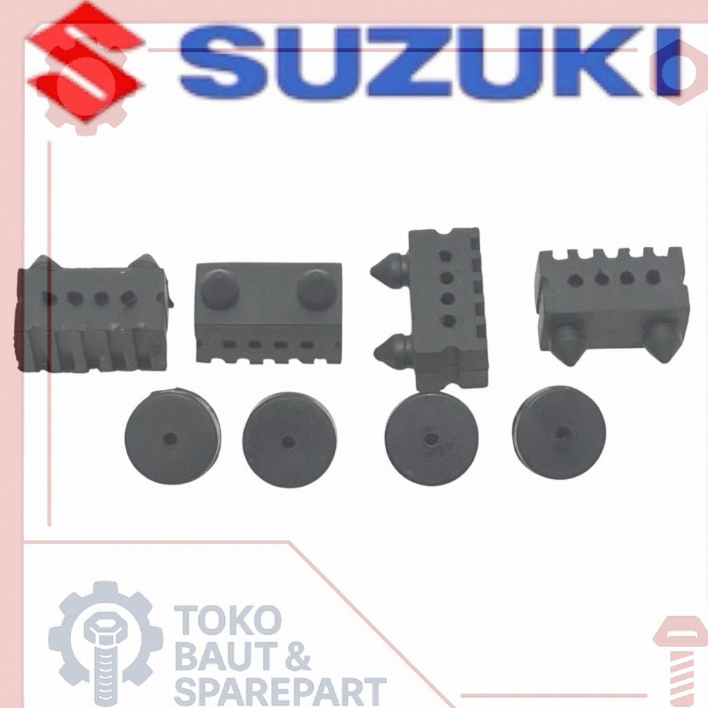 GROSIR BAUT SPAREPART ONDERDIL 1 Set karet ganjal jok satria fu original Suzuki / Ori 1 set karet jo
