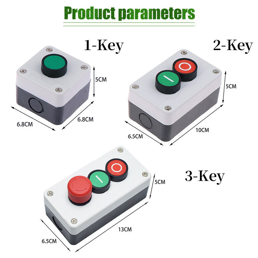 Kotak Kontrol Tombol Push Button Waterproof / Box Push Button Momentary NO NC Merah Hijau /