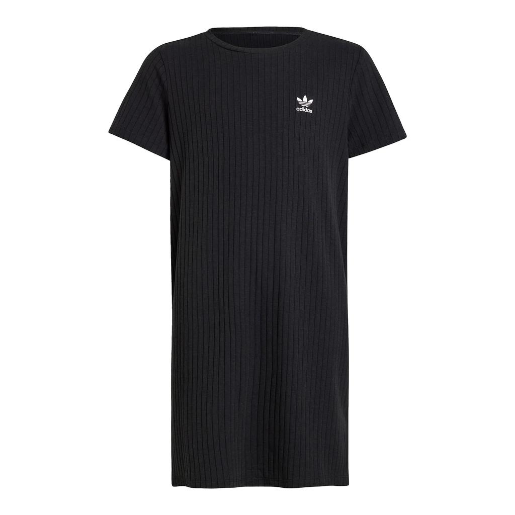 Adidas RIB DRESS ANAK PEREMPUAN WARNA HITAM JC8429 dengan Desain Ribbed dan Logo Mini di Dada