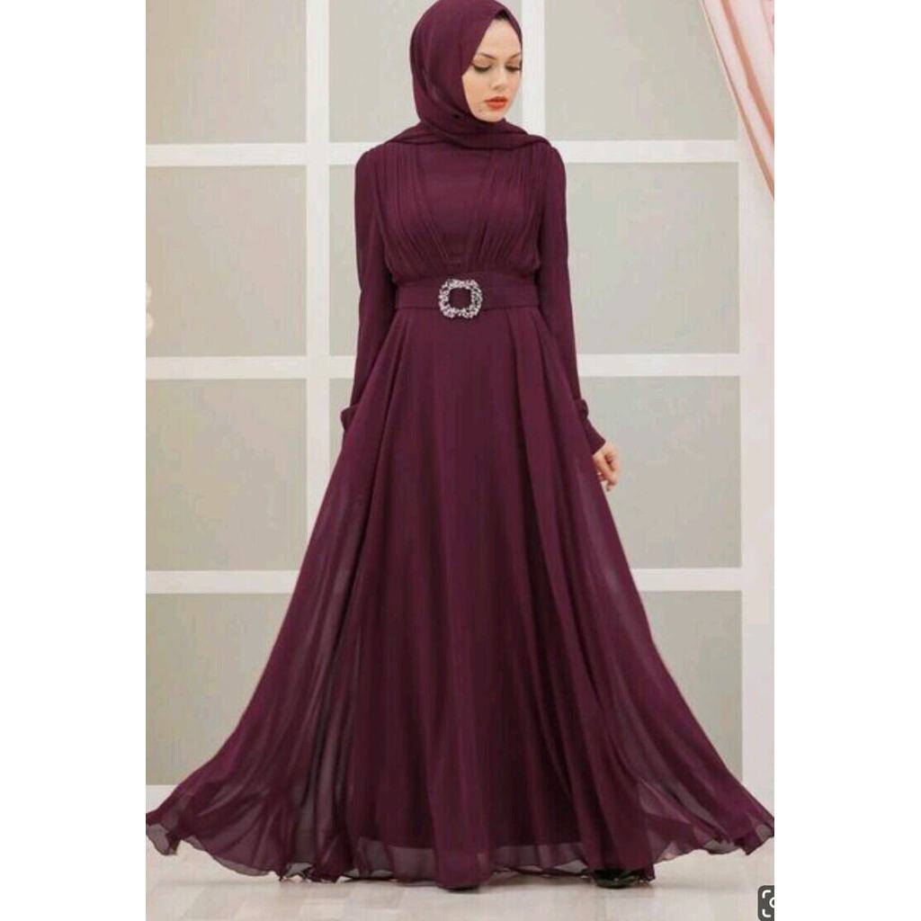 gamis elegan Pesta Mewah Elegan Lebaran 2025