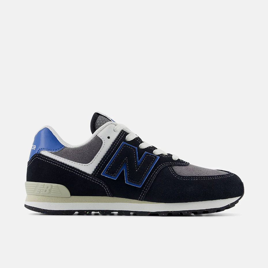 Sepatu Sneakers Anak New Balance 574 Grade School Black with Blue Agate Original GC574QRB
