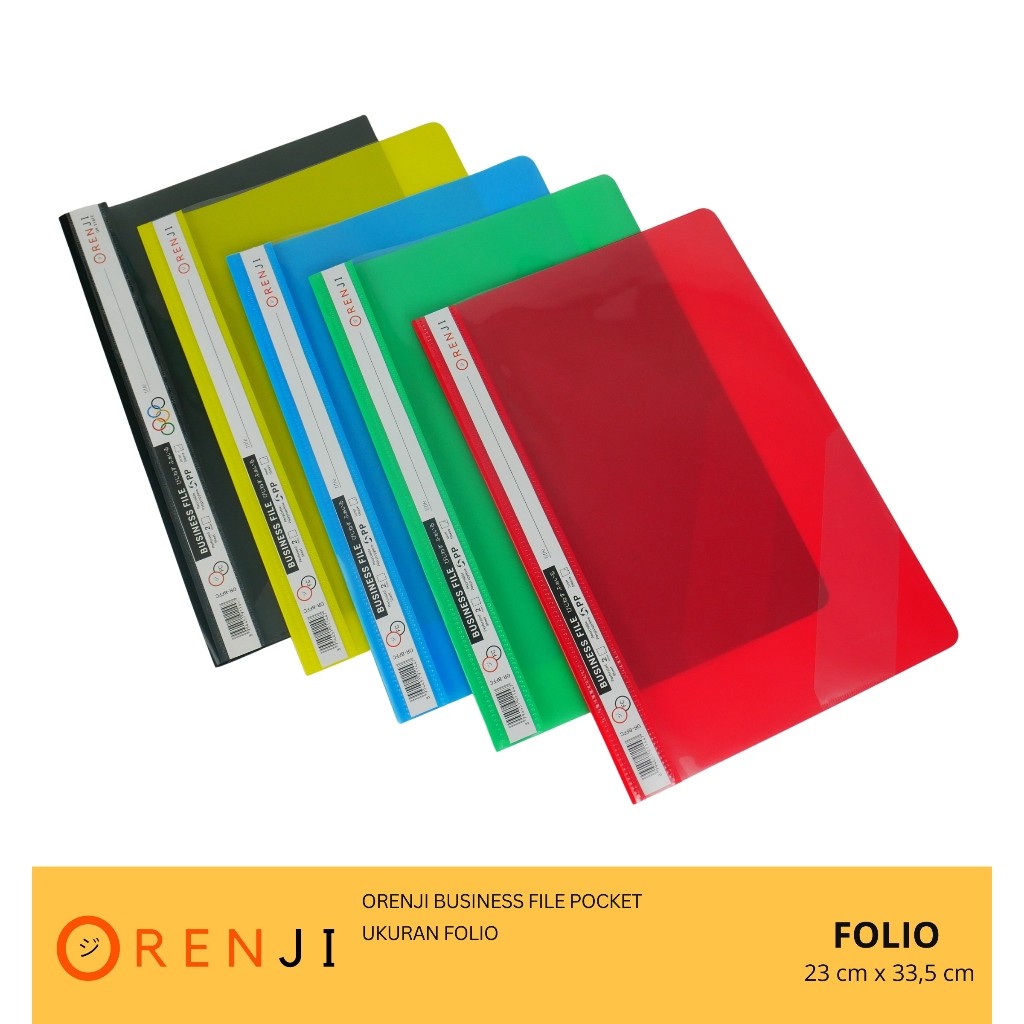 map plastik Business File F4 orenji / map business file (harga satuan/eceran)