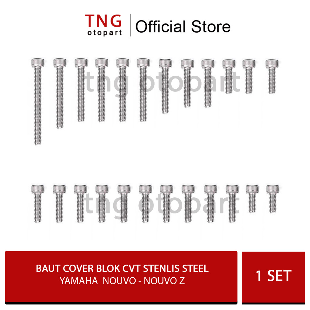 ZEID MOTOR Baut cover Blok Cvt Yamaha Nouvo - Nouvo Z stenles  steel/ Baut Blok Left Side cover Yama