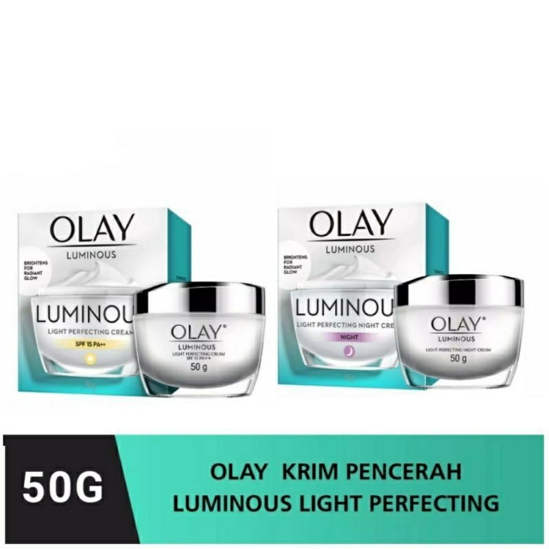 Set Olay Luminos Brightening light perfecting Day Cream + Night cream 50g Paket Olay Cream Pencerah 