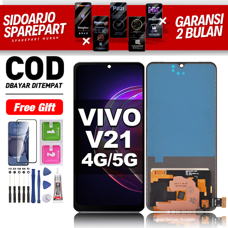LCD VIVO V21 4G 5G Fullset hp layar Touchscreen untuk Glass Touch Screen Digitizer COD -original fre