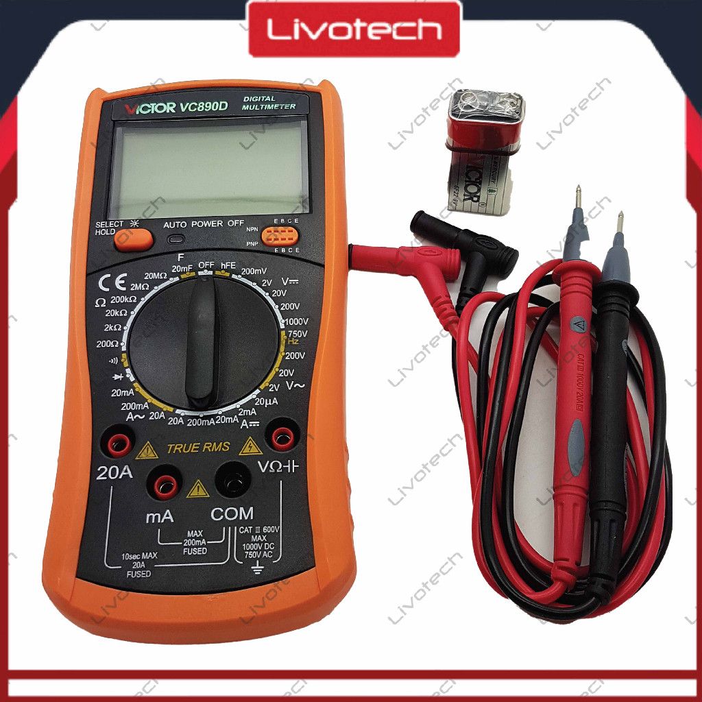 LIVO MULTITESTER DIGITAL VICTOR VC890D MULTI METER AVO AVOMETER VC 890D ORI