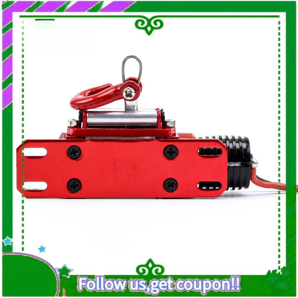 AC34Metal Winch 110 Crawler Winch Wireless Remote Controller Receiver For 110 RC Crawler Truck Axial