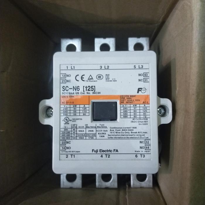 MAGNETIC CONTACTOR SC-N6 2NO 2NC FUJI ELECTRIC