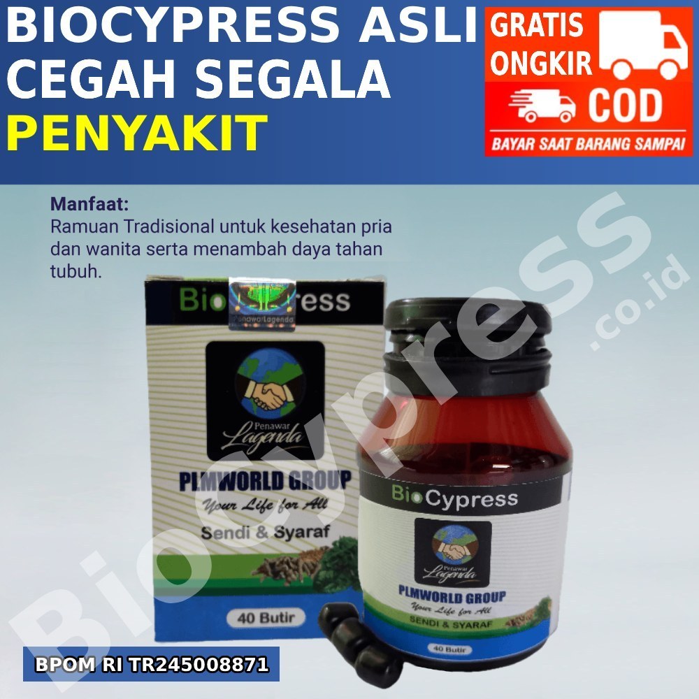 BioCypress Original isi 40 Butir, Solusi Obat Herbal Stroke, Asam Urat, Kolesterol, Diabetes, Asam L