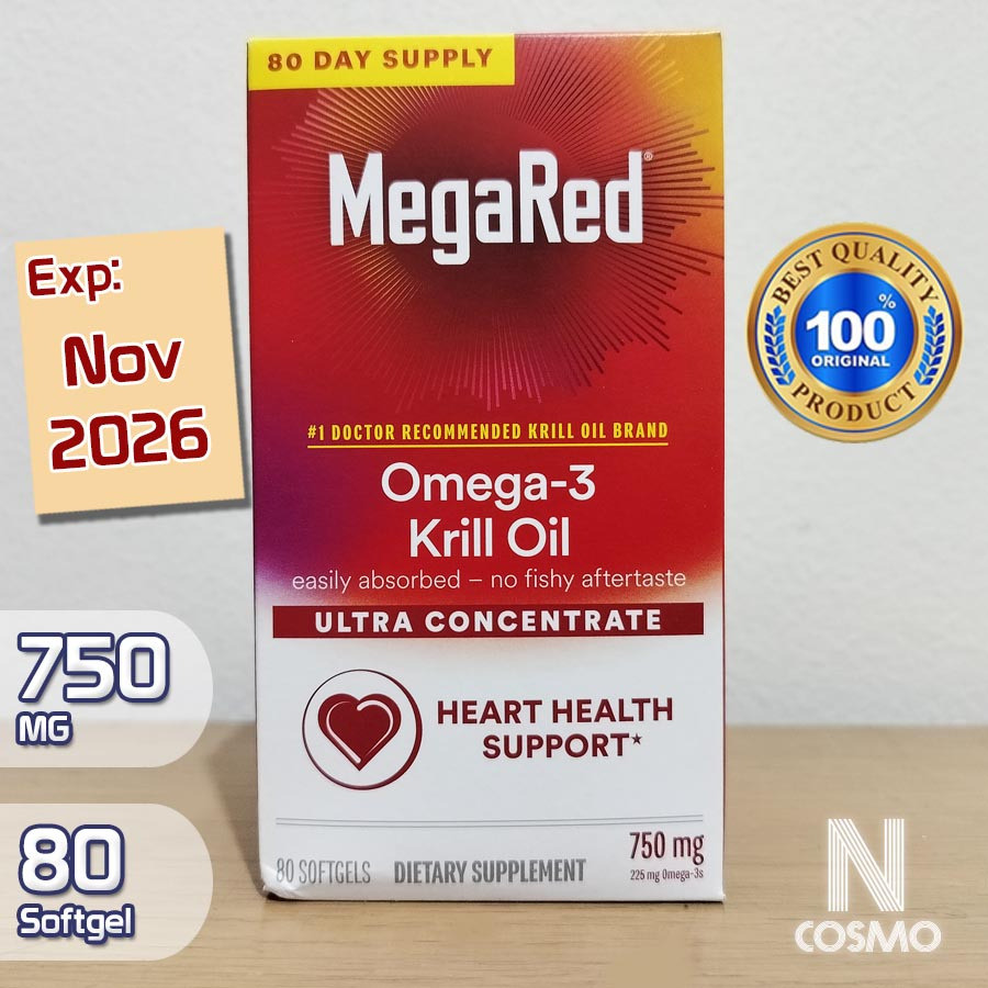 Schiff MegaRed Omega-3 Krill Oil 750 mg 80 Softgel Mega Red Omega3 750mg Minyak Ikan