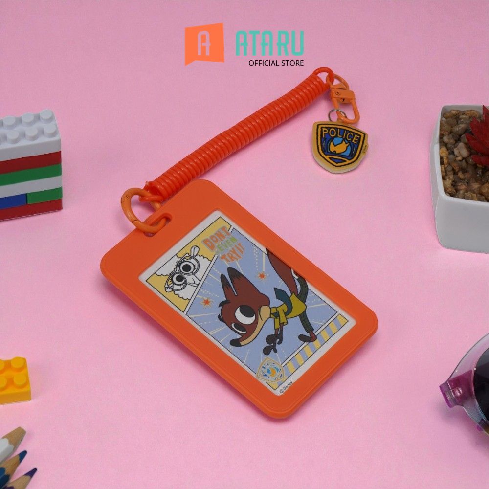 Ataru Disney Zootopia Card Holder - Oranye Tempat Kartu Wallet Slot Travel Organizer