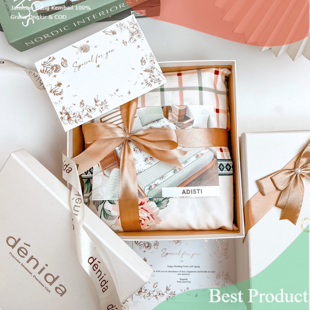Denida - Premium Hampers Sprei Kintakun Lady Rose 180x200cm | Hadiah Nikah | Kado Wedding | Hampers 