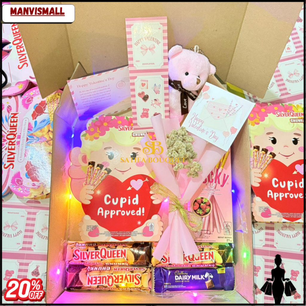 Baru Hampers Snack Box Valentine Coklat Silverqueen Gift Box Kado Pink Series Kado Valentine Wisuda 